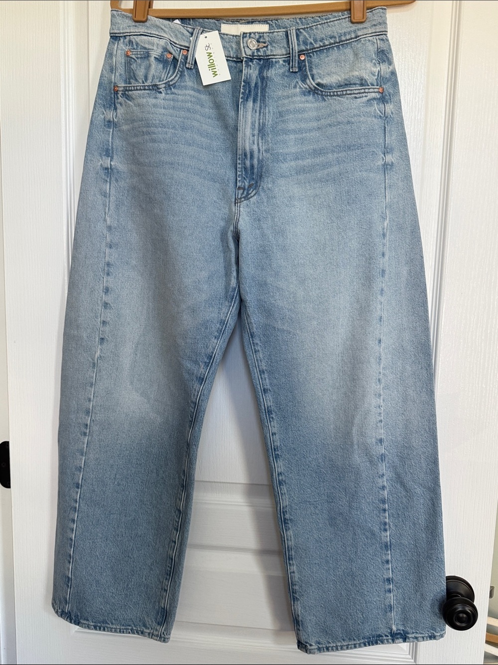 MOTHER Light Blue Relaxed Straight-Leg Jeans